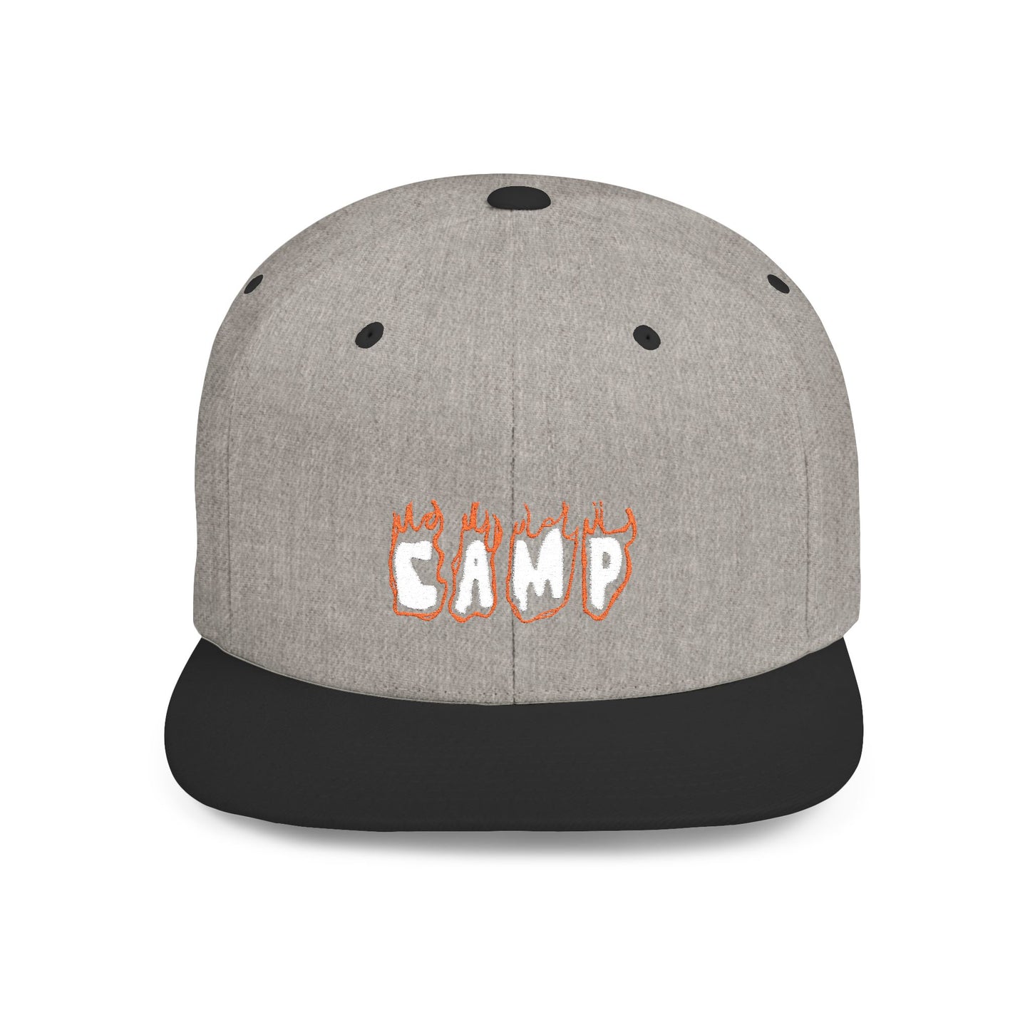 Camp Fire Flat Bill Snapback Hat