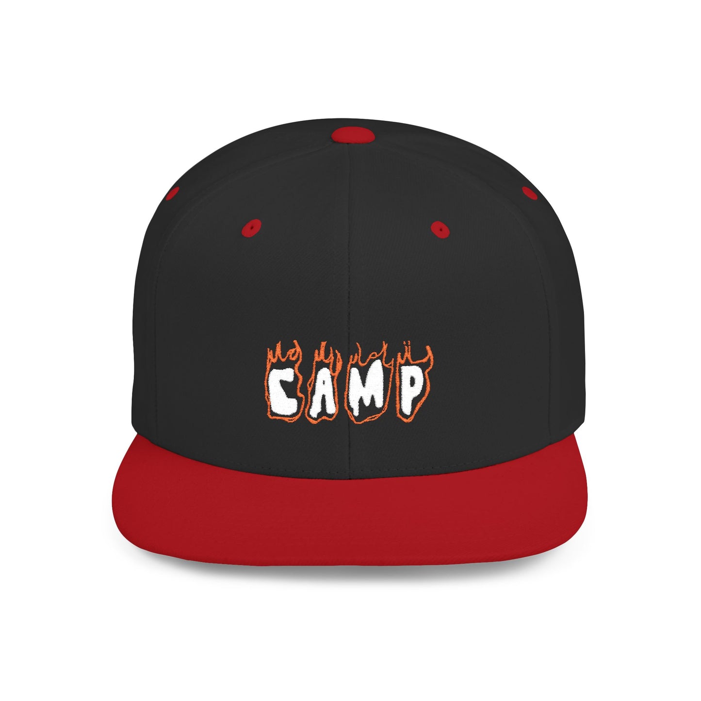 Camp Fire Flat Bill Snapback Hat