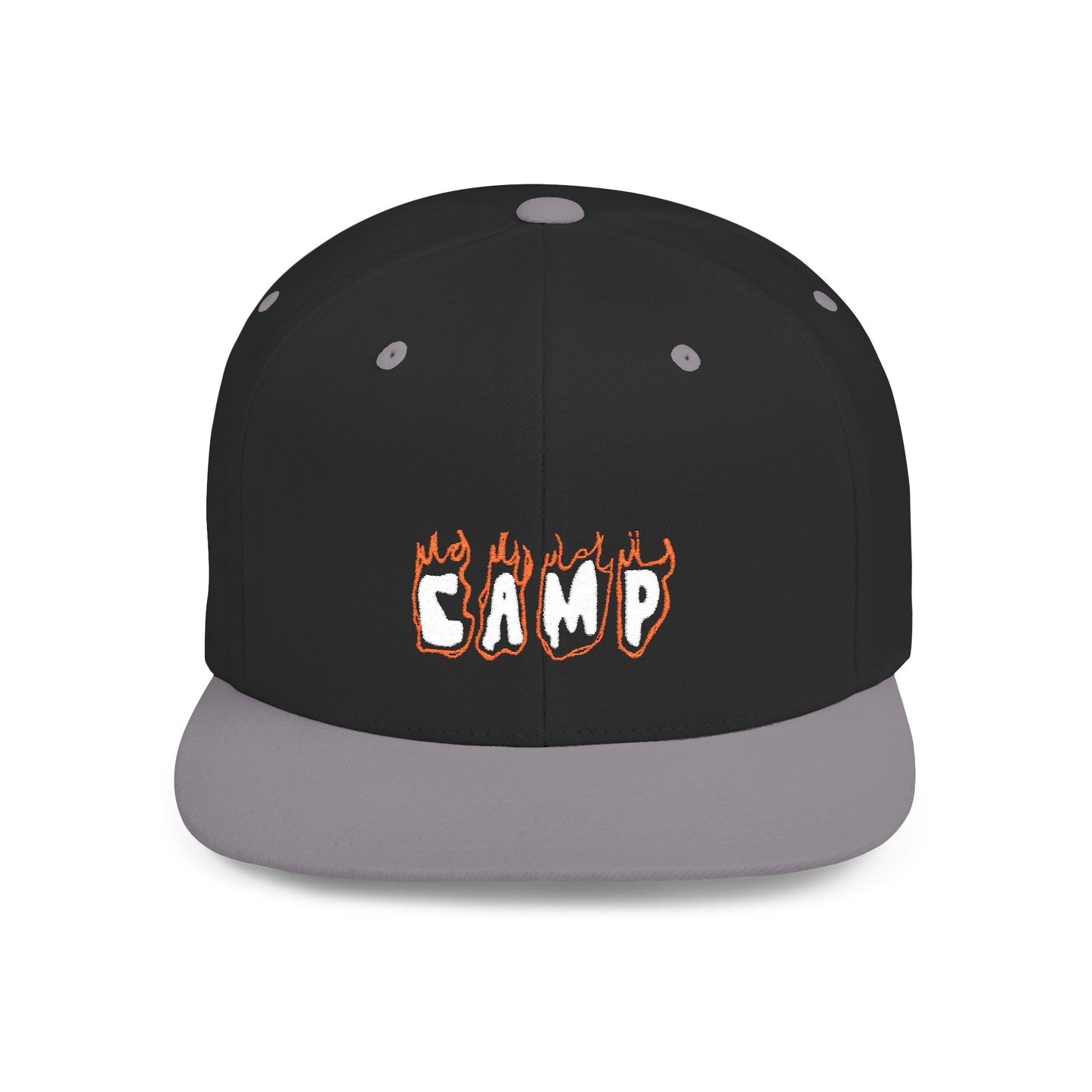Camp Fire Flat Bill Snapback Hat