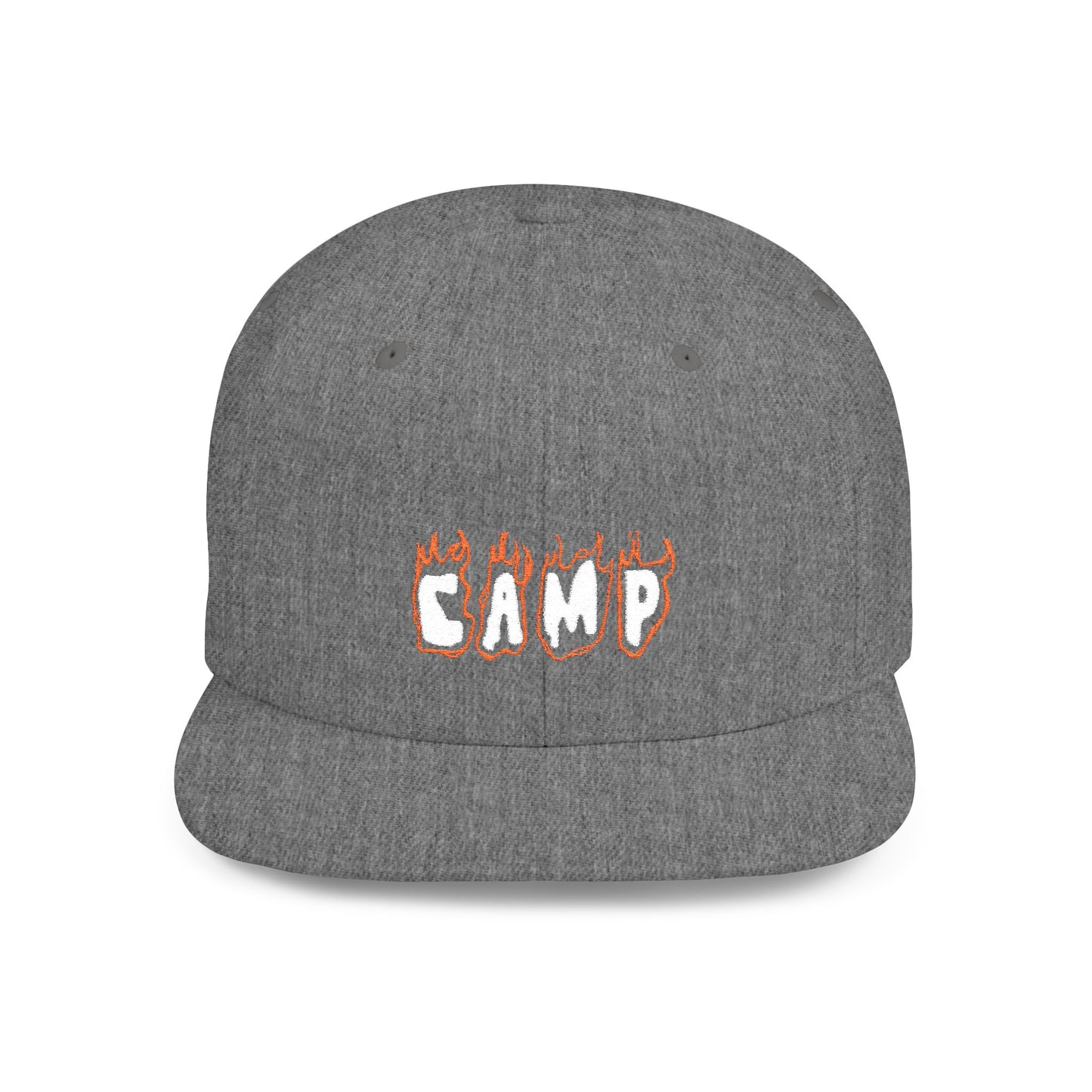 Camp Fire Flat Bill Snapback Hat