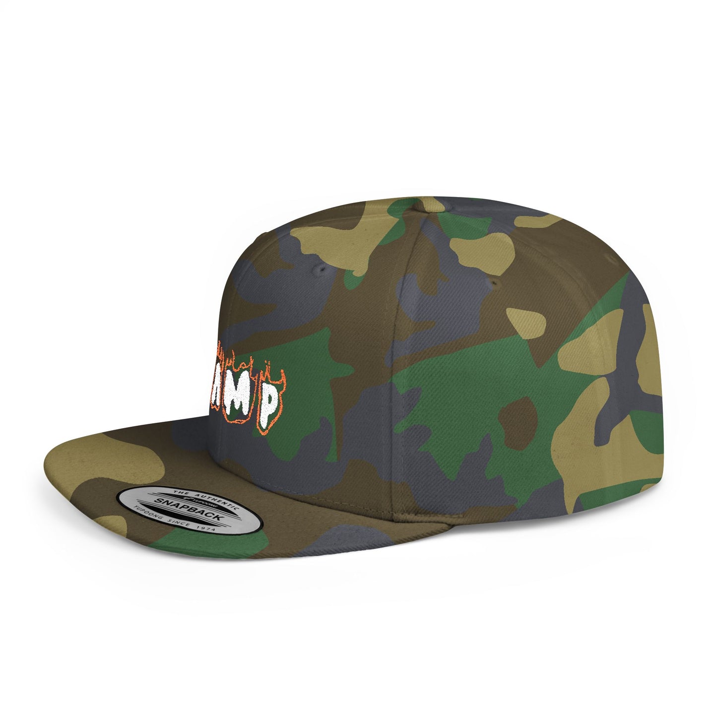Camp Fire Flat Bill Snapback Hat
