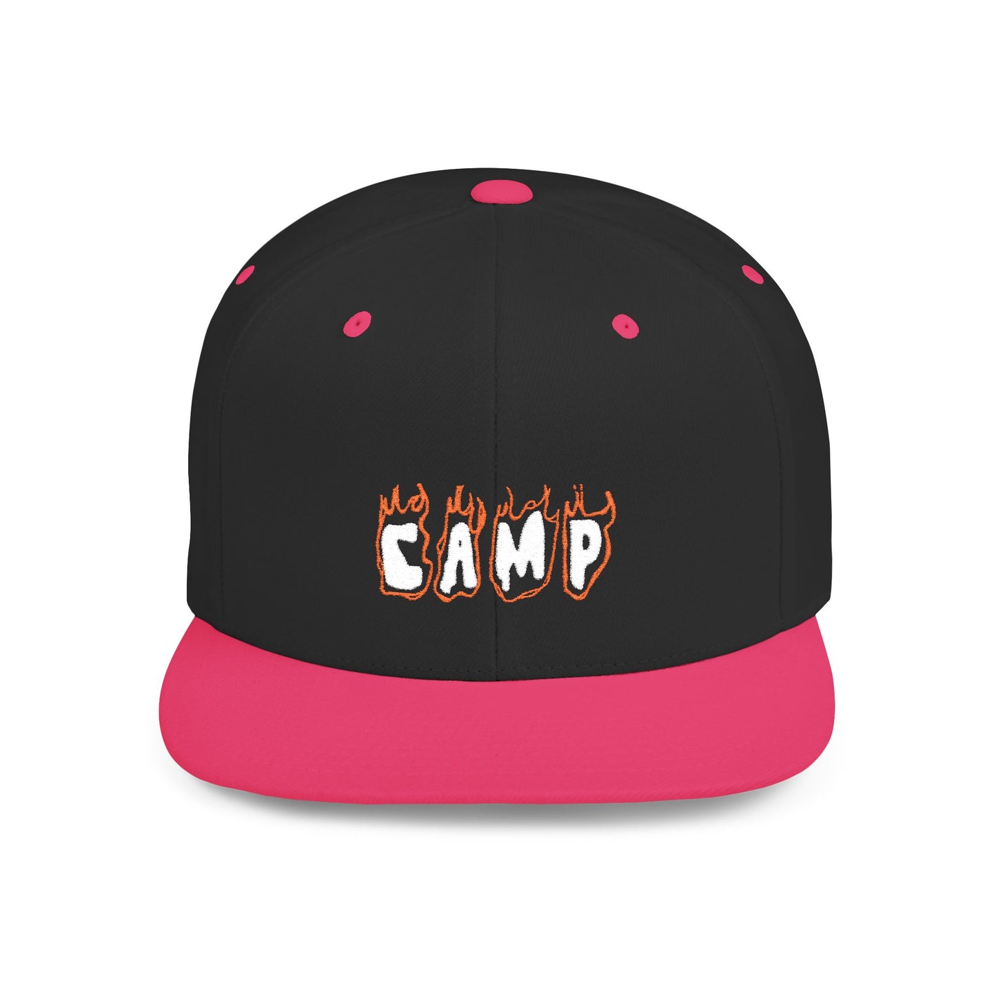 Camp Fire Flat Bill Snapback Hat