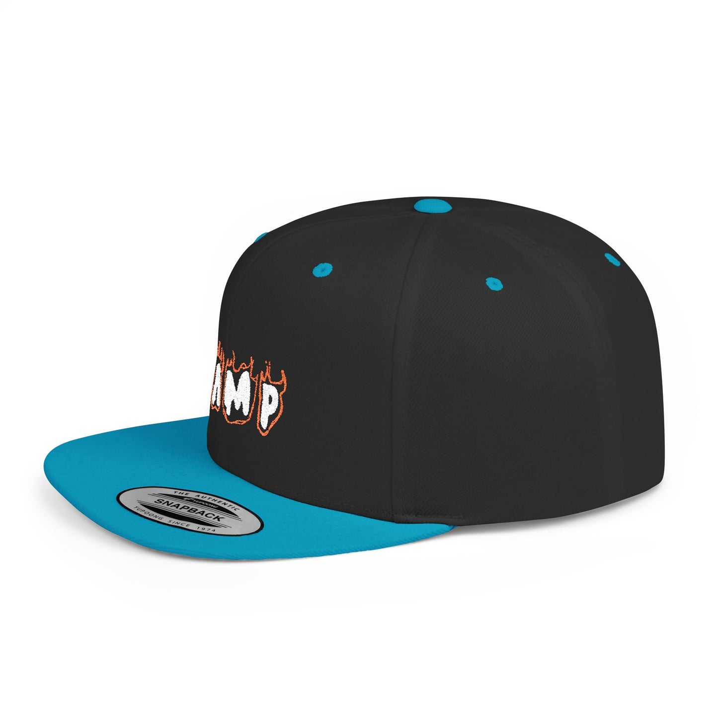 Camp Fire Flat Bill Snapback Hat