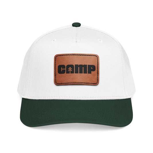 Camp Leather Patch Hat (White/Black)