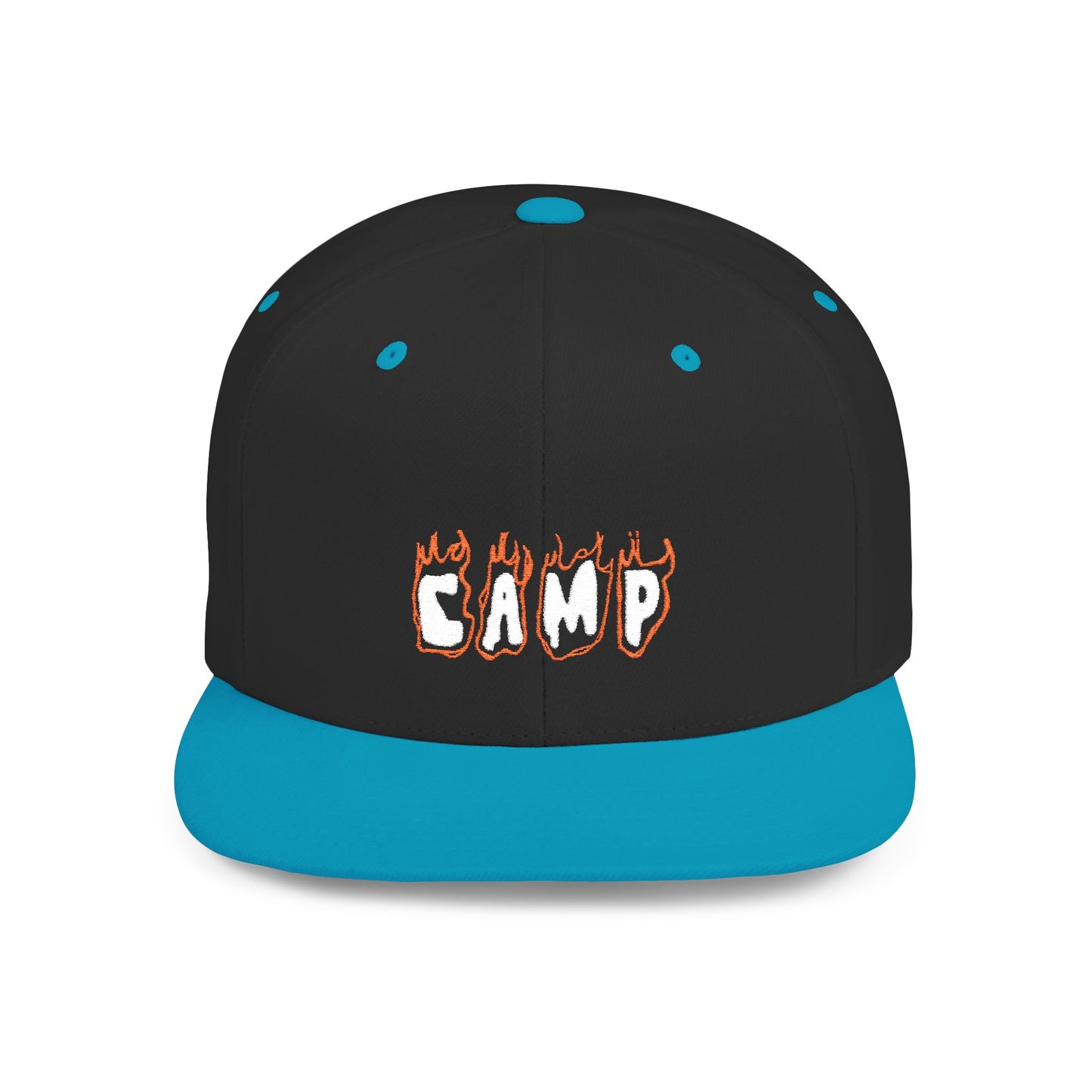 Camp Fire Flat Bill Snapback Hat