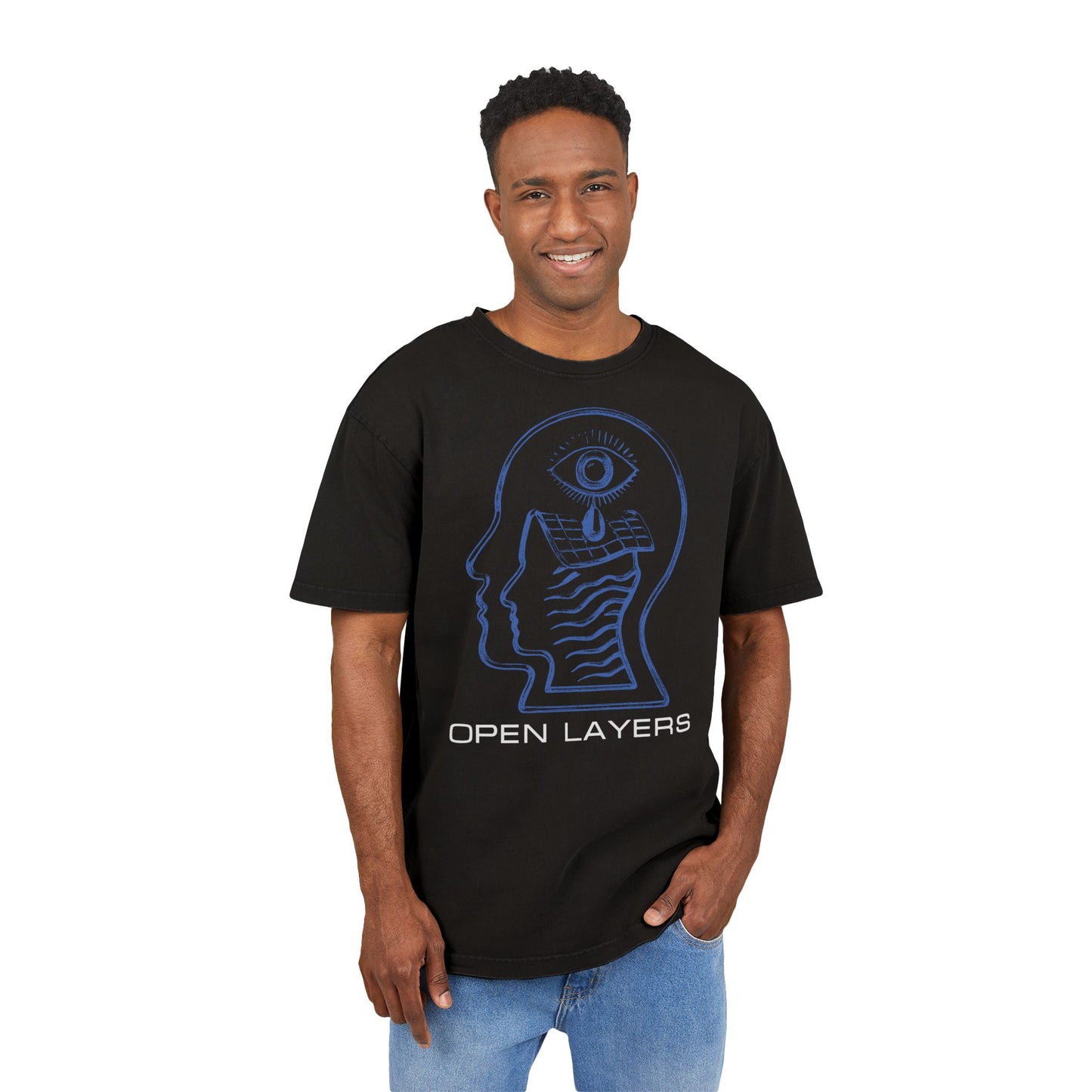'Open Layers' Washed Oversized Tee