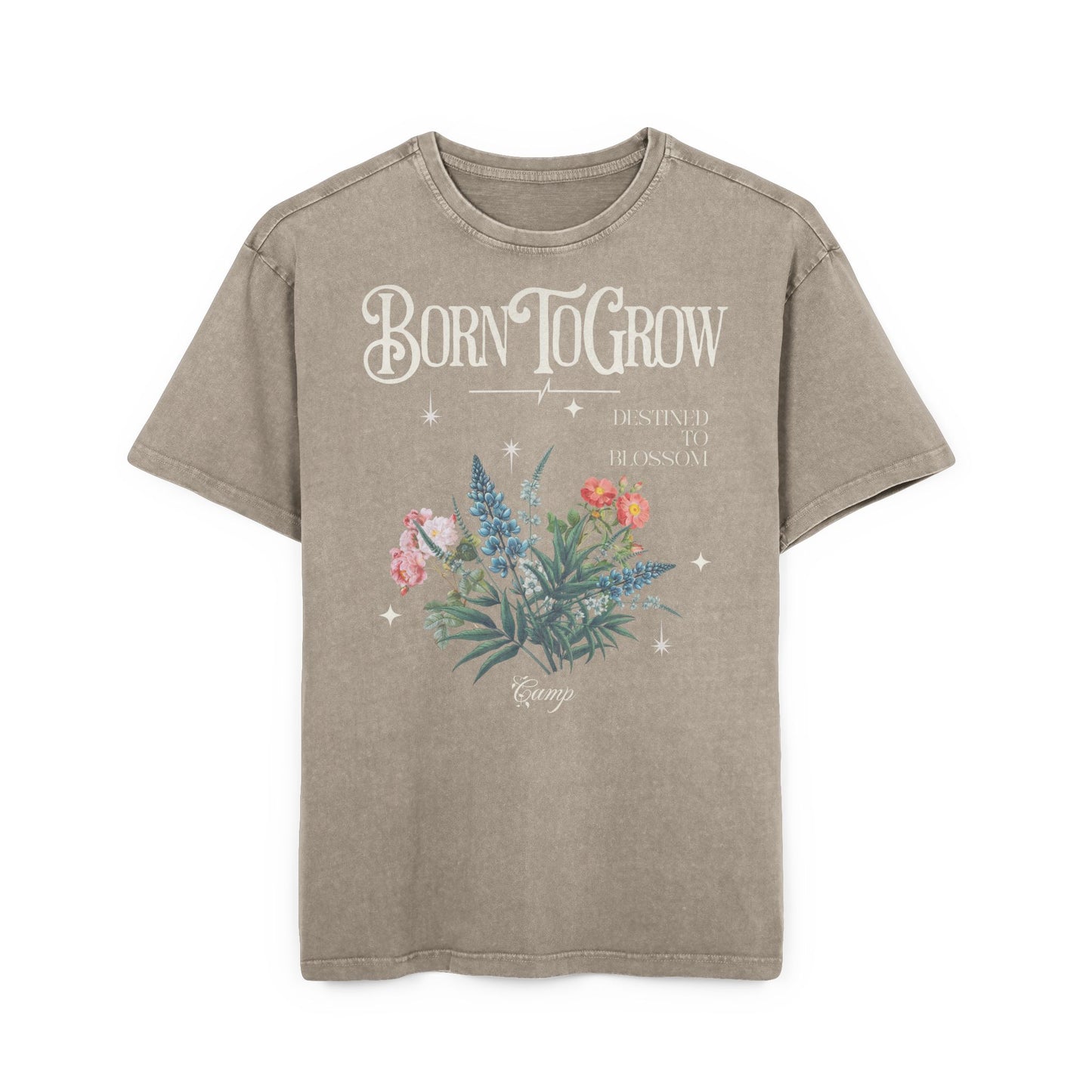 'Born To Grow' Washed Oversized Tee
