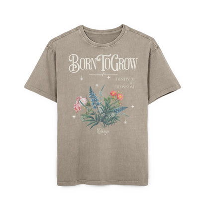 'Born To Grow' Washed Oversized Tee