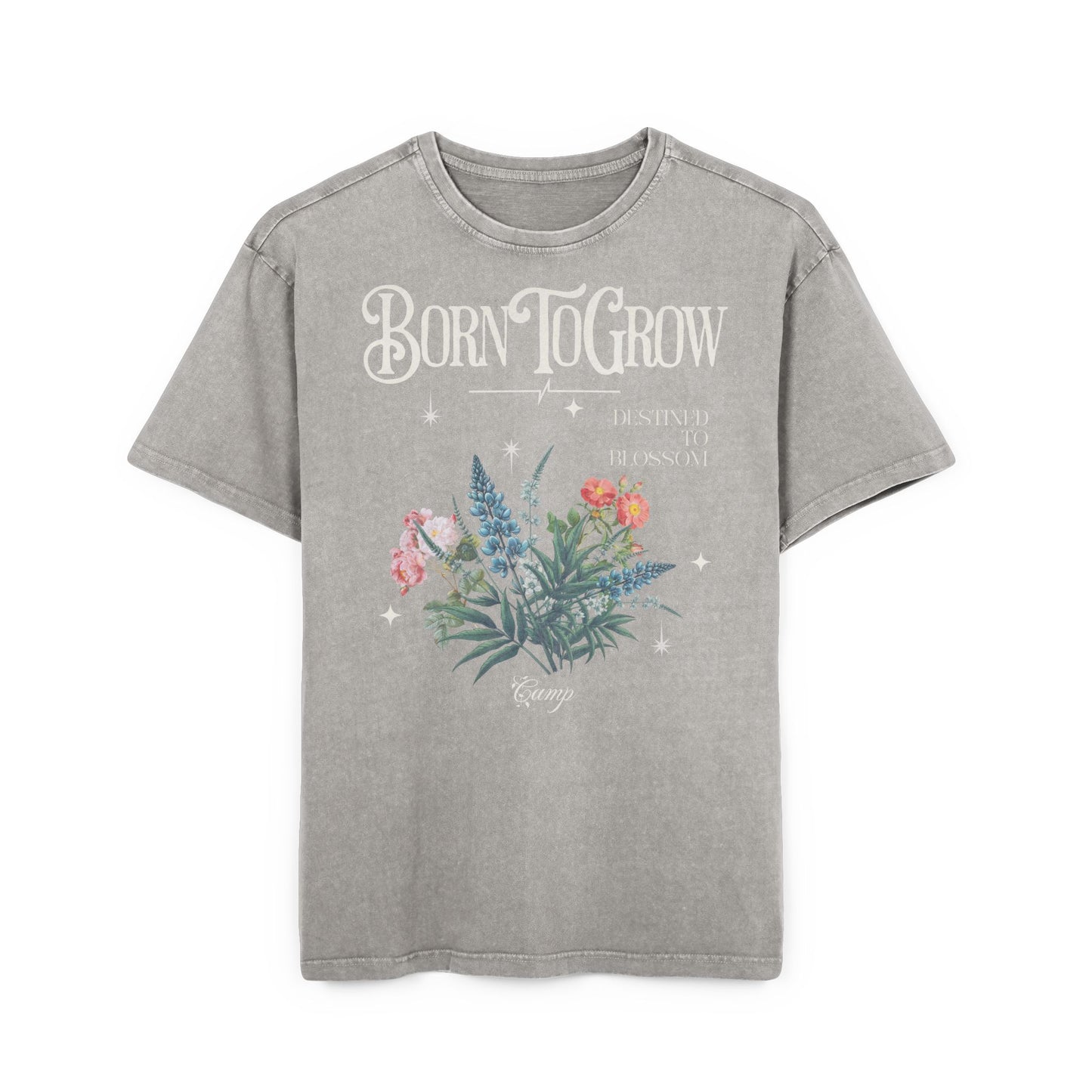 'Born To Grow' Washed Oversized Tee