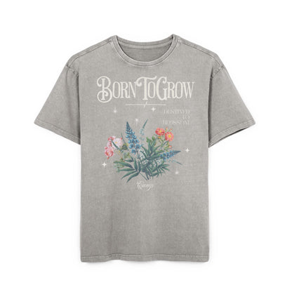 'Born To Grow' Washed Oversized Tee