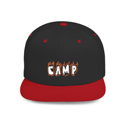 Camp Fire Flat Bill Snapback Hat