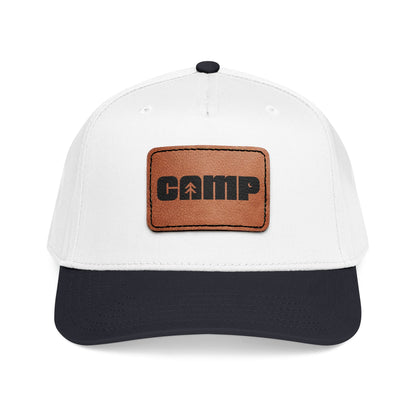 Camp Leather Patch Hat (White/Black)