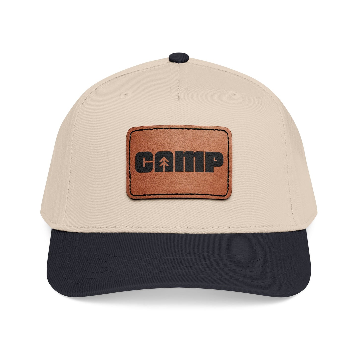 Camp Leather Patch Hat (White/Black)