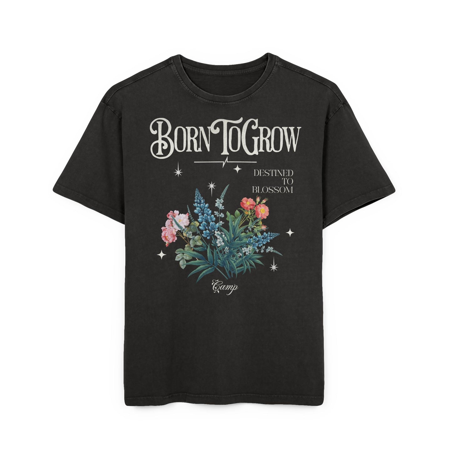 'Born To Grow' Washed Oversized Tee