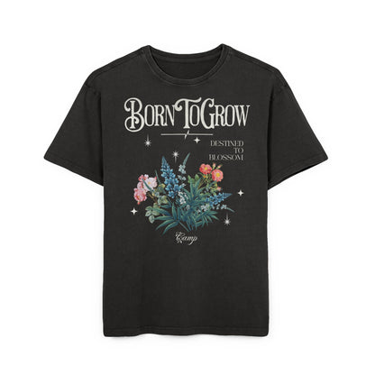 'Born To Grow' Washed Oversized Tee