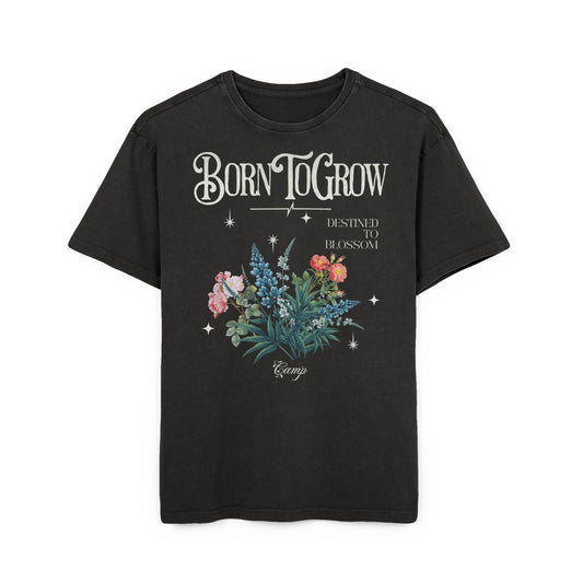 'Born To Grow' Washed Oversized Tee