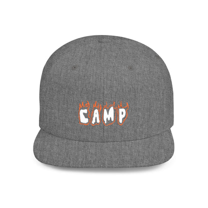 Camp Fire Flat Bill Snapback Hat