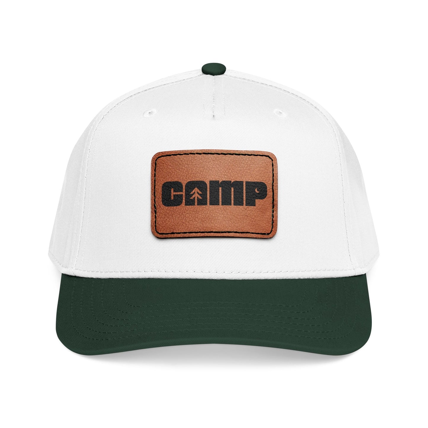 Camp Leather Patch Hat (White/Black)