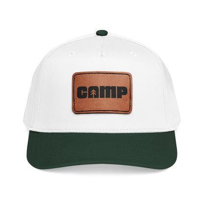 Camp Leather Patch Hat (White/Black)