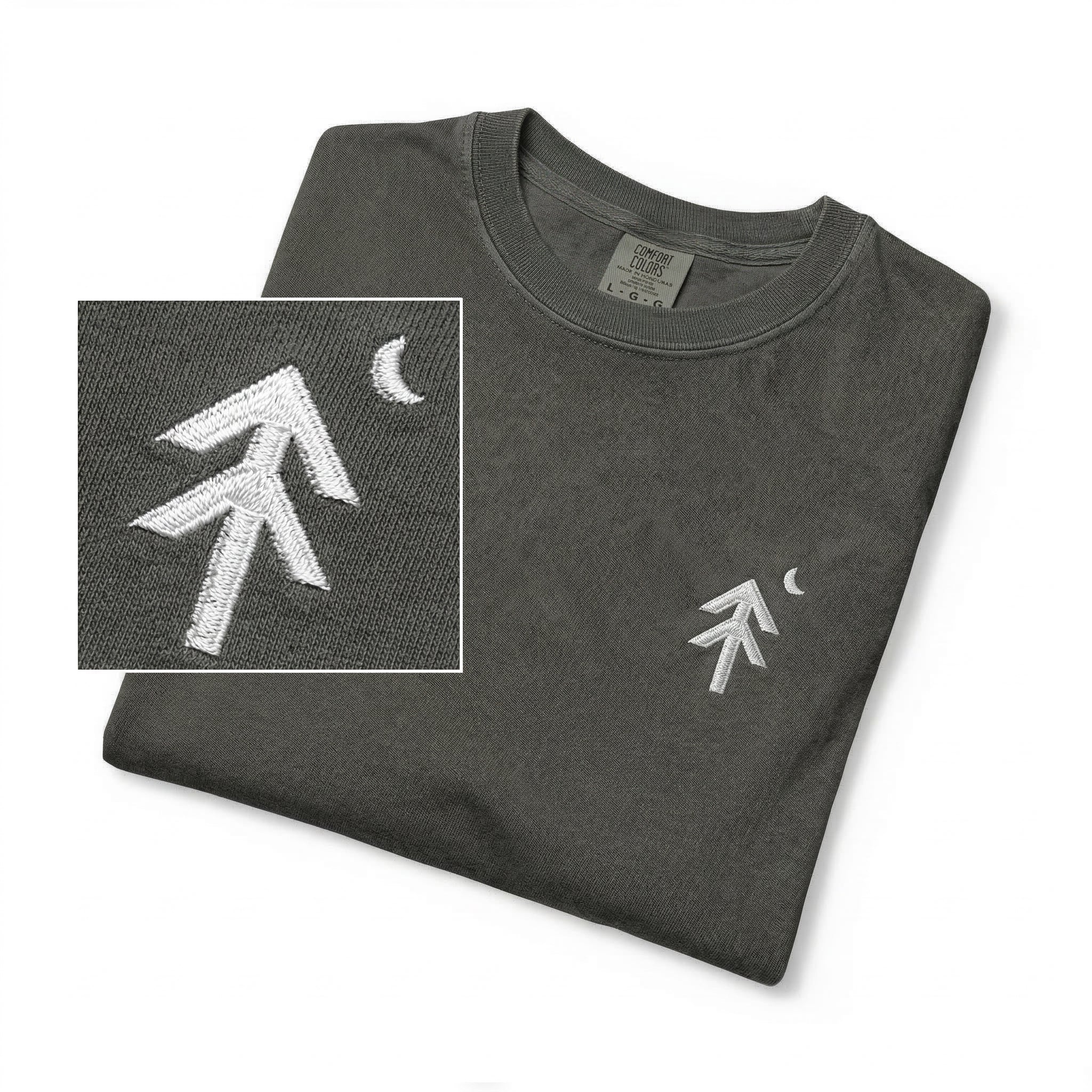 Pine Tree Embroidered Shirt (Pepper)