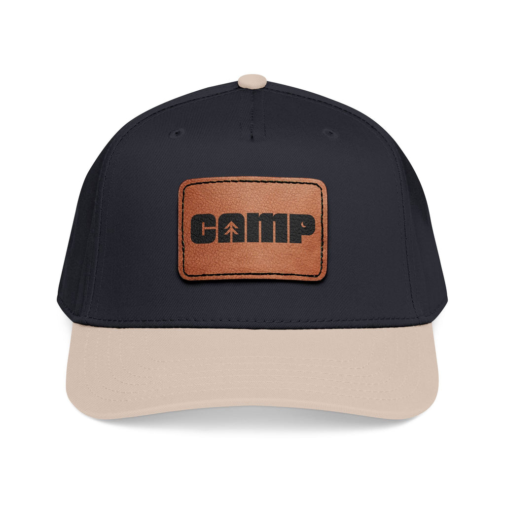 Camp Leather Patch Hat (White/Black)