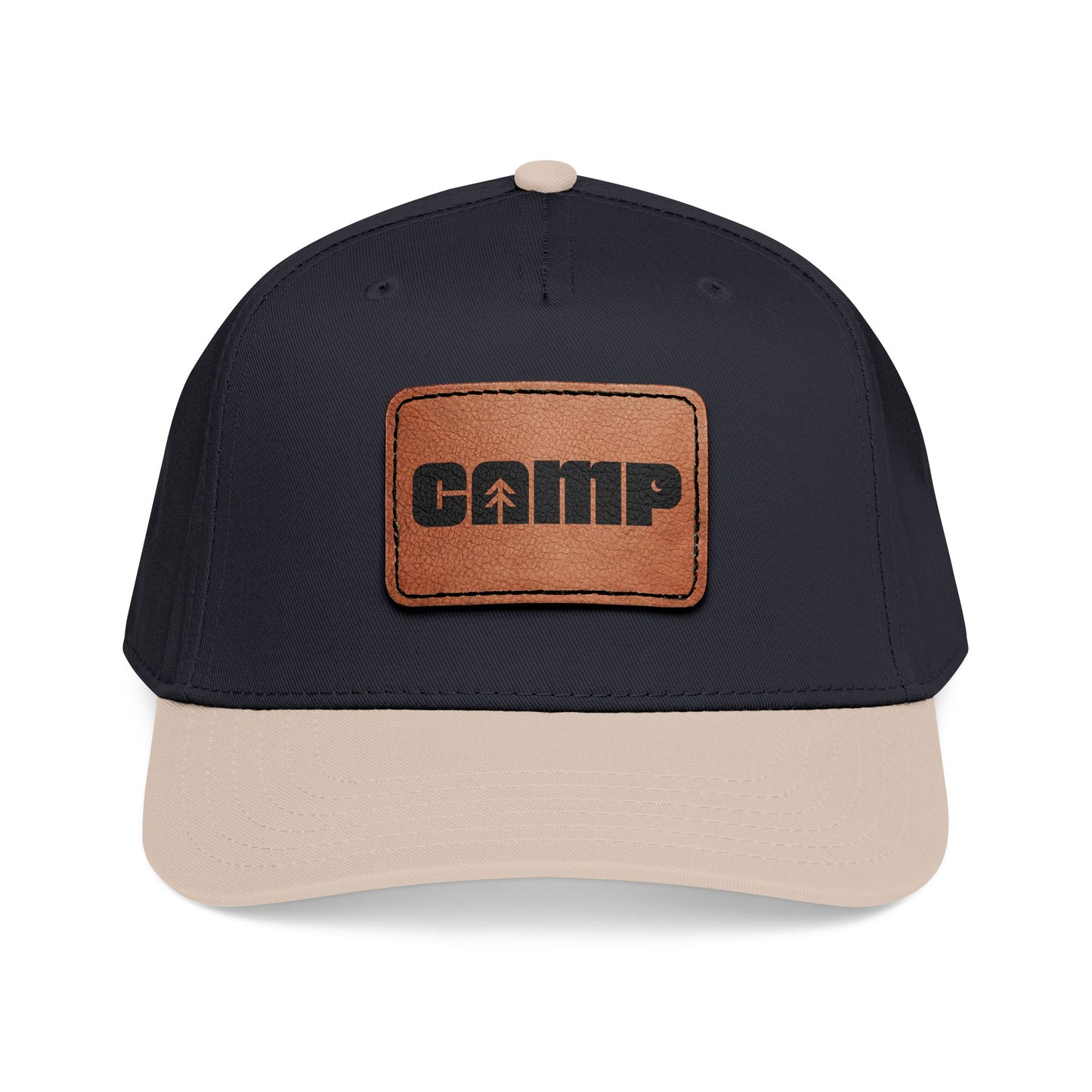 Camp Leather Patch Hat (White/Black)