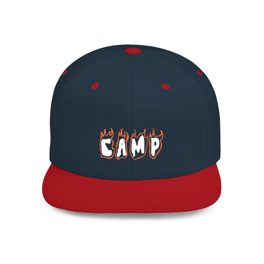 Camp Fire Flat Bill Snapback Hat