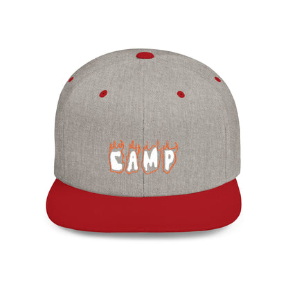 Camp Fire Flat Bill Snapback Hat