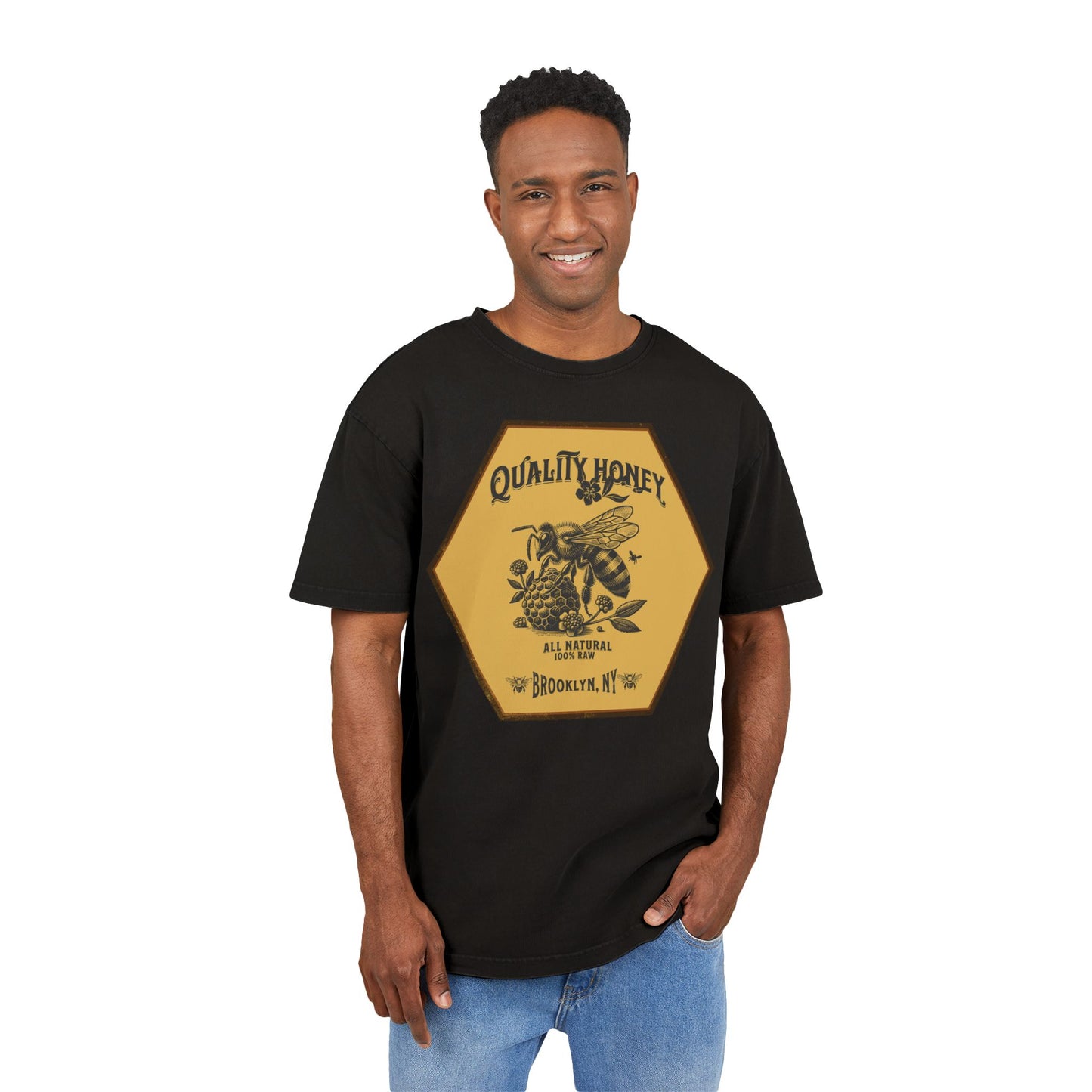 'Quality Honey' Washed Oversized Tee