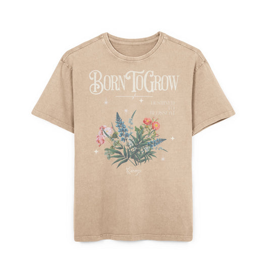 'Born To Grow' Washed Oversized Tee