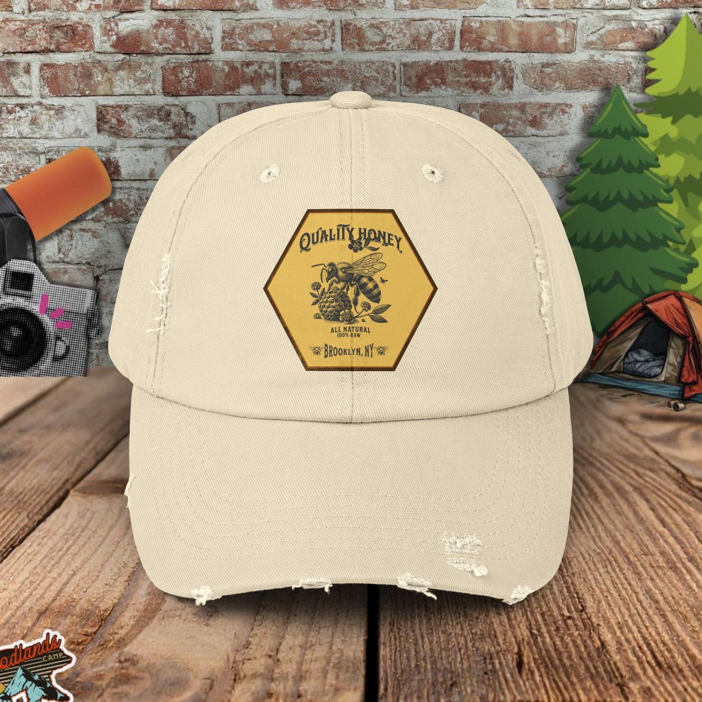 Quality Honey Distressed Cap